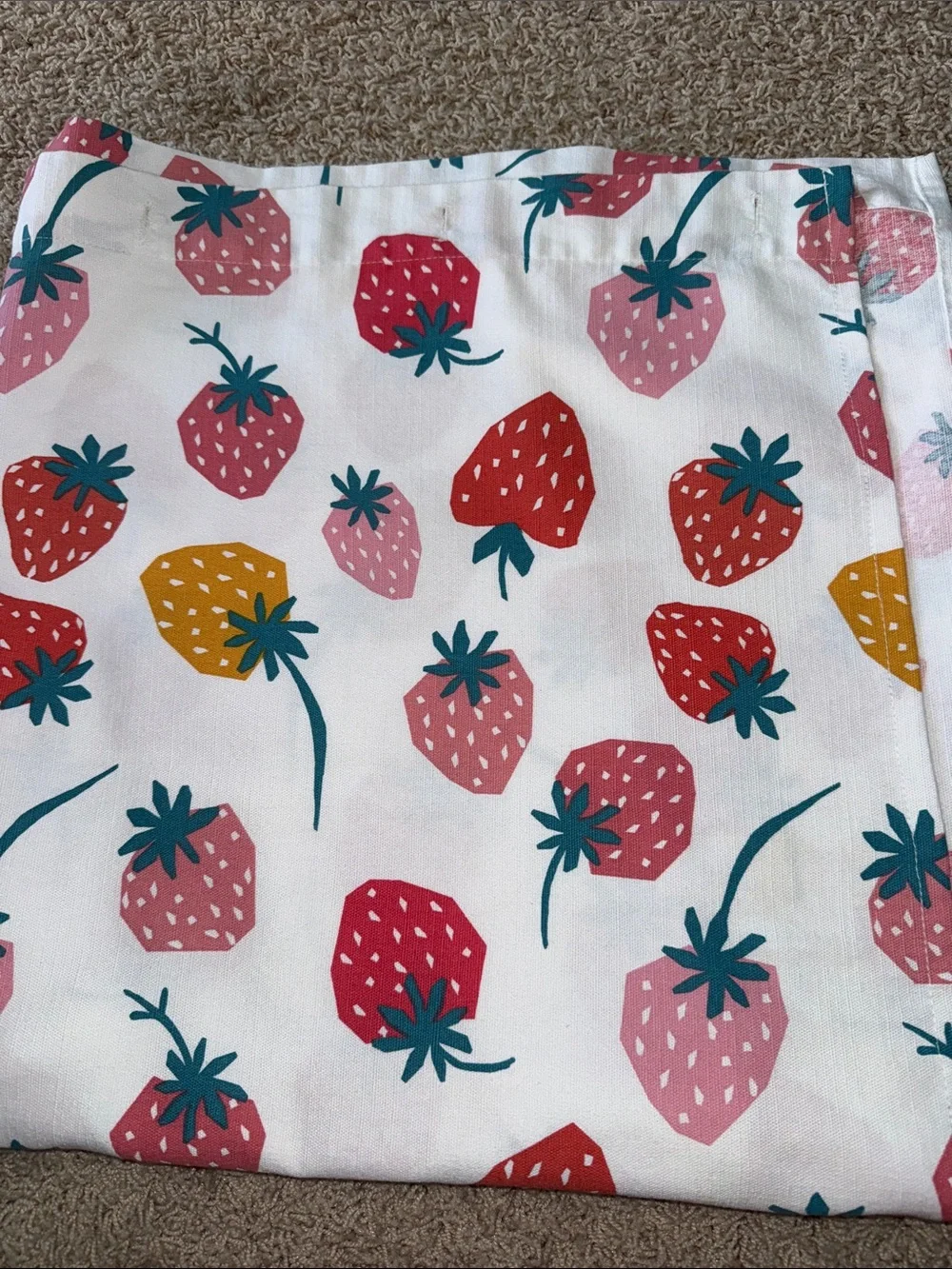 Strawberry-print shower curtain